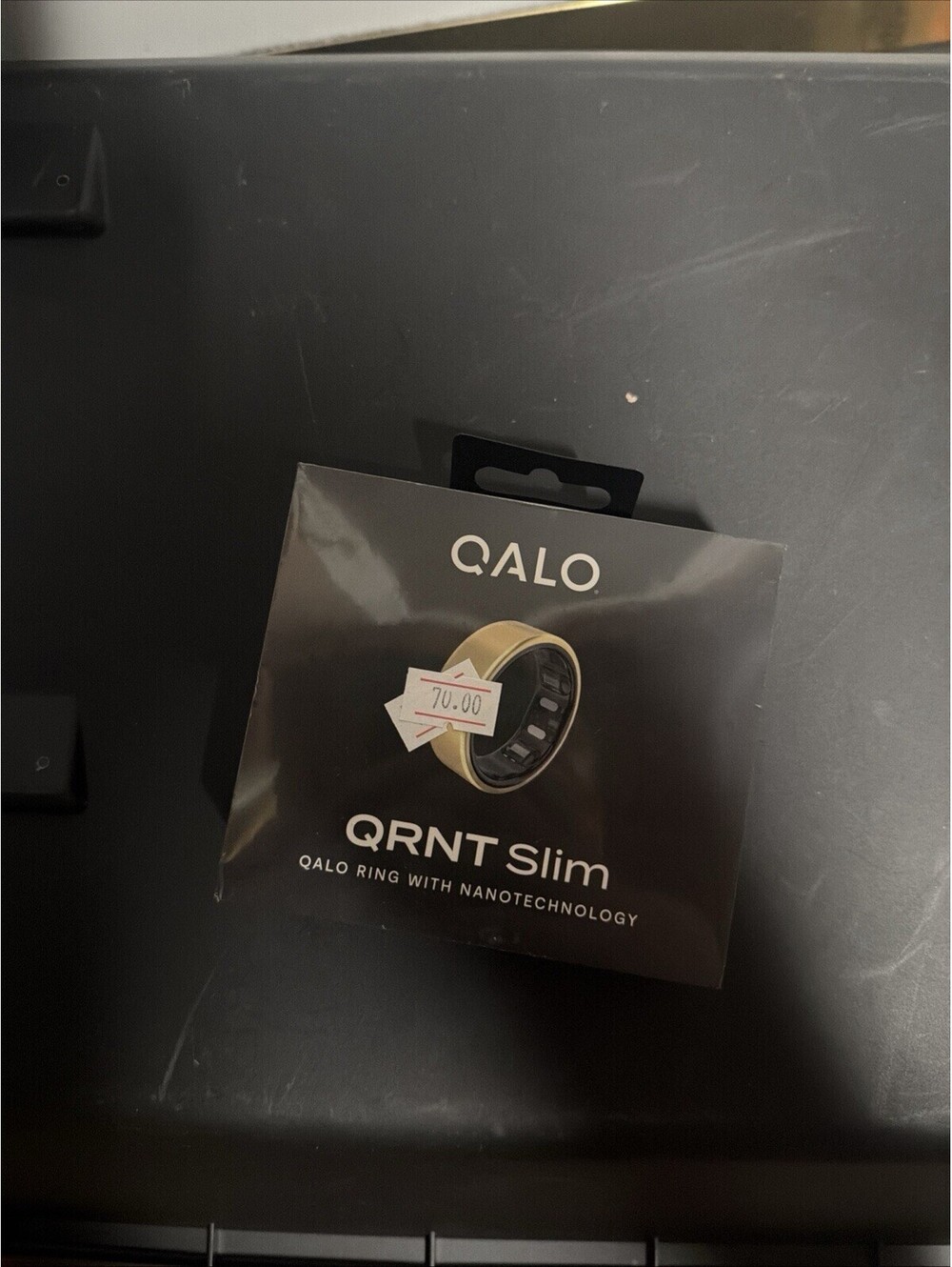 QALO QRNT Slim Smart Ring Gold Titanium Bluetooth Activity Tracker Size 12
